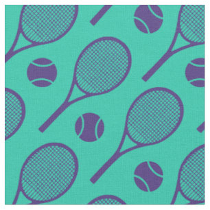 Tennisschläger auf minzem Hintergrund Stoff