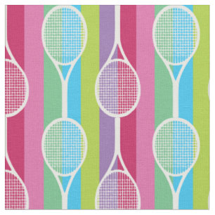 Tennisschläger auf Streifenuntergrund Stoff