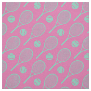 Tennisschläger aus Rosa und Minze Stoff