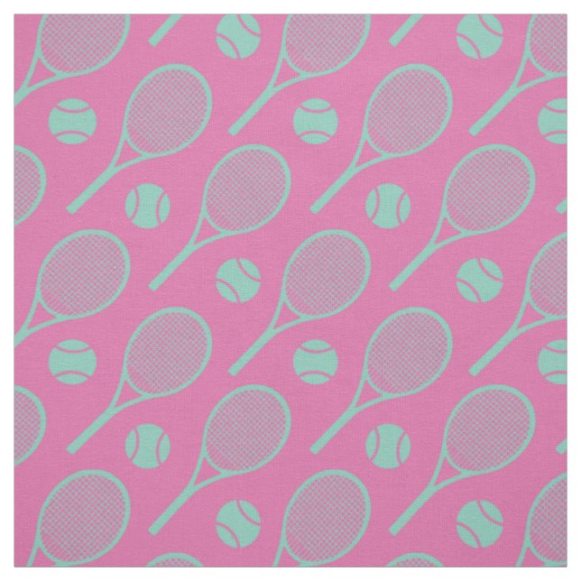 Tennisschläger aus Rosa und Minze Stoff (Muster)