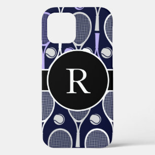 Tennisschläger & Balls Teamname Monogram Lila Case-Mate iPhone Hülle