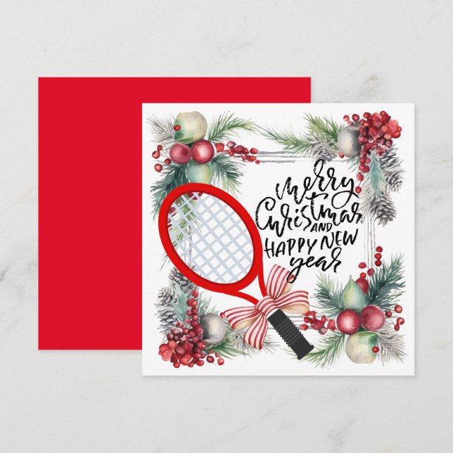 Tennisschläger für Weihnachten und Neujahr (Vorne/Hinten)