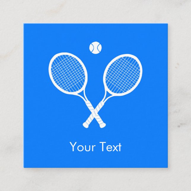 Tennisschläger mit Ball Ultramarine Blue Custom Begleitkarte (Vorderseite)