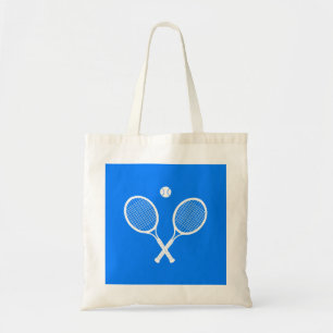 Tennisschläger mit Ball Ultramarine Blue Hue Tragetasche