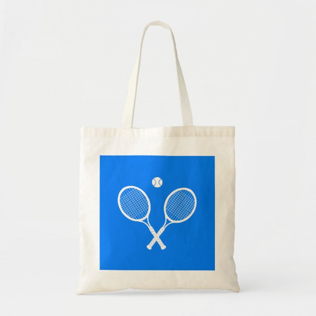 Tennisschläger mit Ball Ultramarine Blue Hue Tragetasche (Vorne)