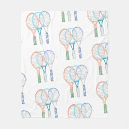 Tennisschläger mit Ballwasserfarbe Fleecedecke
