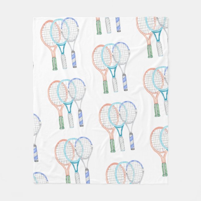 Tennisschläger mit Ballwasserfarbe Fleecedecke (Vorderseite)