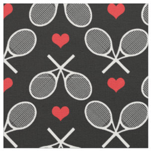 Tennisschläger mit Herz und eigenem Hintergrund Stoff