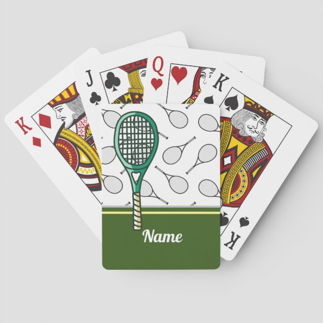 Tennisschläger mit Namen Spielkarten (Rückseite)
