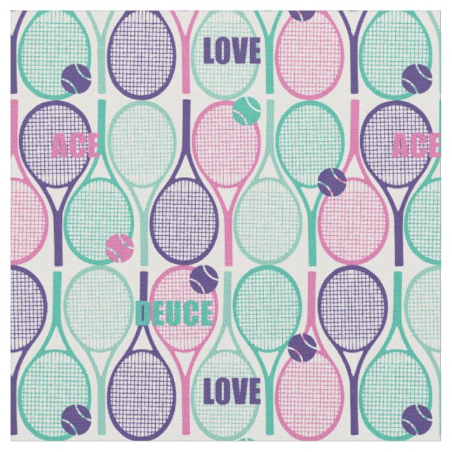 Tennisschläger mit weißem Hintergrund Stoff (Nahaufnahme)