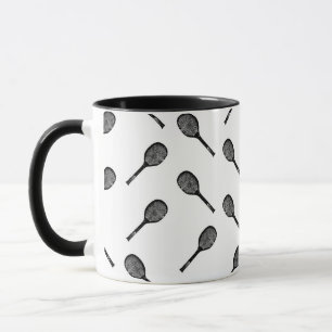 Tennisschläger Muster Antikes Tennis Kunst Design Tasse