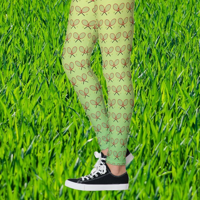 Tennisschläger-Muster grün gelb sportlich Leggings (Von Creator hochgeladen)
