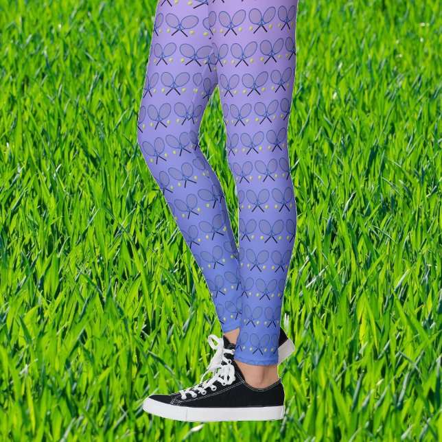 Tennisschläger-Muster in blau rosa sportlich Leggings (Von Creator hochgeladen)