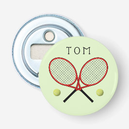 Tennisschläger personalisiertes Grün Flaschenöffner