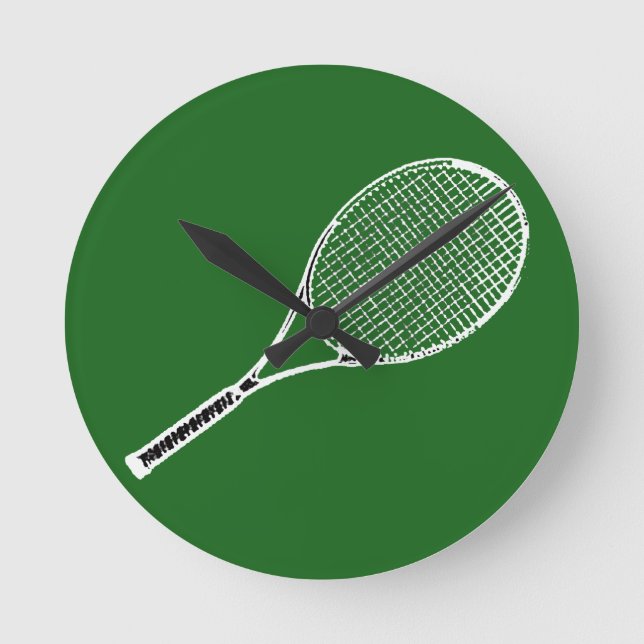 Tennisschläger Runde Wanduhr (Vorderseite)