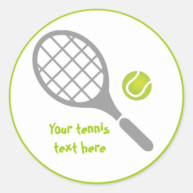 Tennisschläger Runder Aufkleber (Vorderseite)