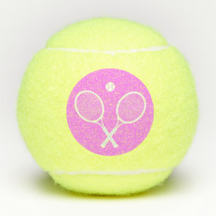 Tennisschläger Tief rosa Hintergrund Tennisbälle
