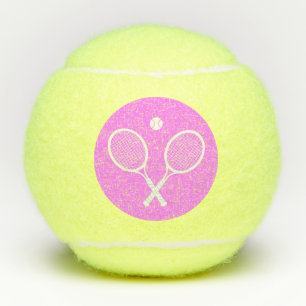 Tennisschläger Tief rosa Hintergrund Tennisbälle