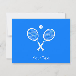 Tennisschläger und Ball Blue RSVP Karte