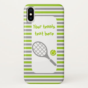 Tennisschläger und Ball-Grünstreifen iPhone X Hülle