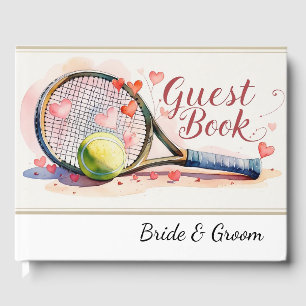 Tennisschläger und Ball mit Thema Hochzeit Gästebuch