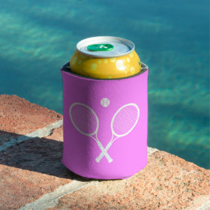 Tennisschläger und Ball Party Deep PInk Dosenkühler