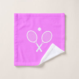 Tennisschläger und Ball-Pink-Party Waschlappen