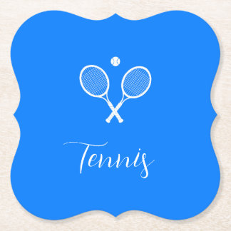 Tennisschläger und Ball Ultramarine Blue Untersetzer