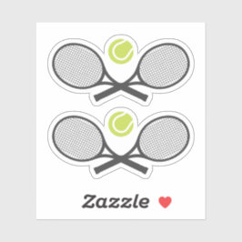 Tennisschläger und -bälle aufkleber