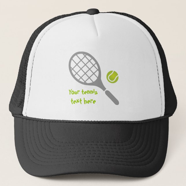 Tennisschläger- und -ballgewohnheit truckerkappe (Vorderseite)