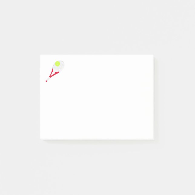 Tennisschläger und Tennisball Post-it Klebezettel (Vorderseite)