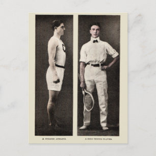 Tennisschlagerspieler Athlet Profi aus früheren Ze Postkarte
