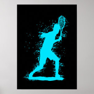 Tennisspieler - Abstrakte Aquarellkunst Poster