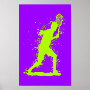 Tennisspieler - Abstrakte Aquarellkunst Poster