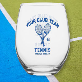 Tennisspieler Club Team Name Personalisiert Blau Weinglas Ohne Stiel