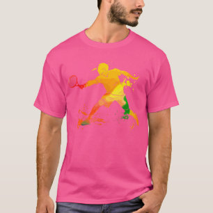 Tennisspieler Farbige Pop-Art-Tennis T-Shirt