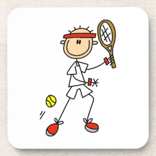 Tennisspieler für männliches Strichmännchen Getränkeuntersetzer