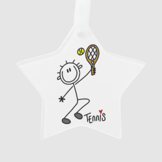 Tennisspieler für männliches Strichmännchen Ornament
