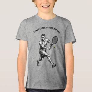 Tennisspieler Grafik T-Shirt – Dynamischer Sport Tri-Blend Shirt