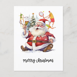Tennisspieler hinter Weihnachten