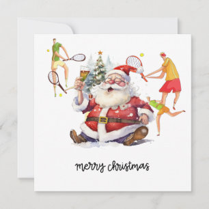 Tennisspieler hinter Weihnachten