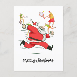 Tennisspieler hinter Weihnachten