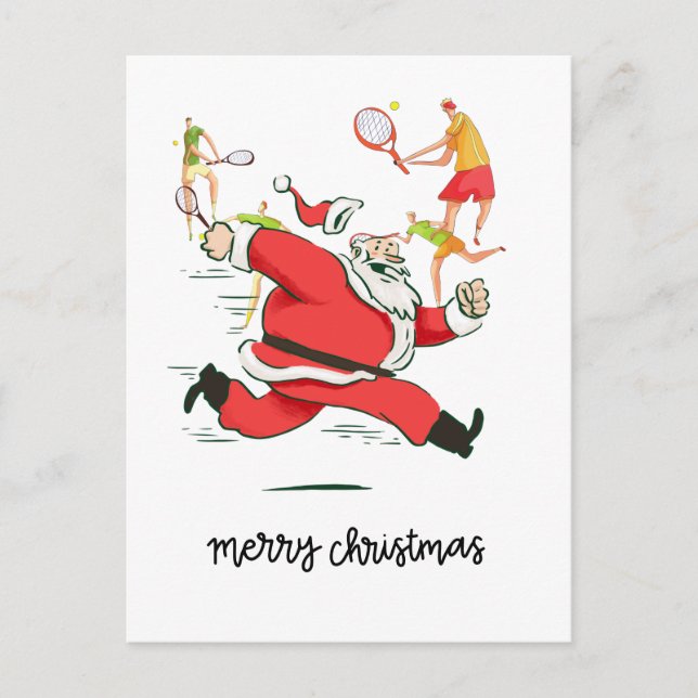 Tennisspieler hinter Weihnachten (Vorderseite)