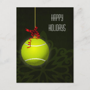 Tennisspieler Holiday Gruß Feiertagspostkarte