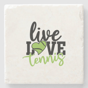 Tennisspieler   Live Love Tennis Steinuntersetzer