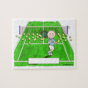 Tennisspieler, Männlich - Personalisierter Cartoon