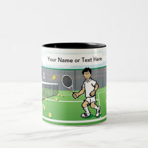 Tennisspieler - Männlicher Cartoon von PrintedPerf Zweifarbige Tasse