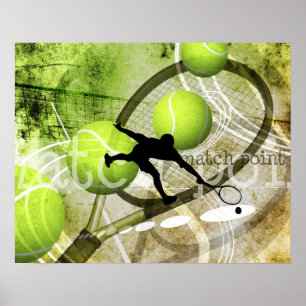 Tennisspieler "Match Point " der Männer Poster