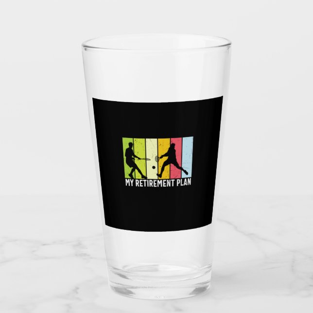 Tennisspieler | Mein Ruhestandsplan Tennis Glas (Vorderseite)