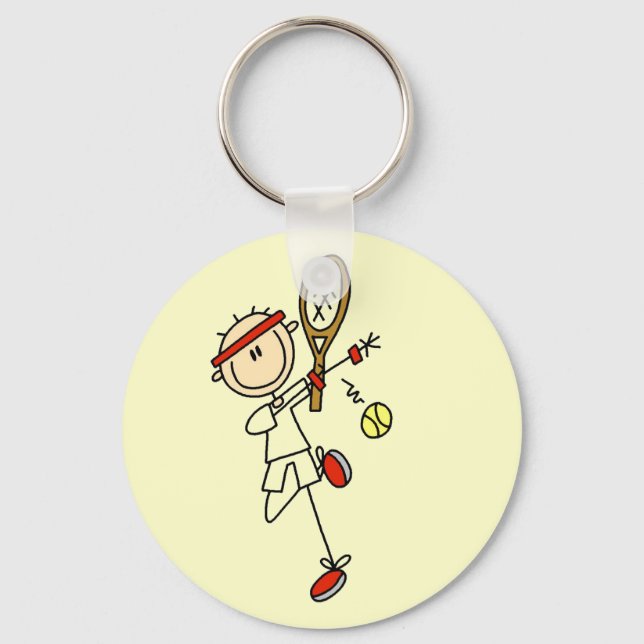 Tennisspieler mit Racquet Schlüsselanhänger (Vorderseite)